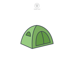 Tent icon symbol vector illustration isolated on white background