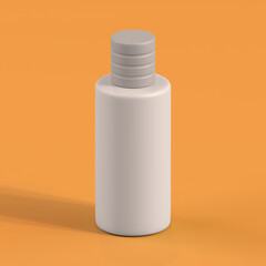 Monochrome Bottle on Orange Background, 3d Rendering