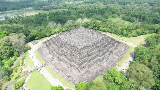 Video drone Candi Borobudur. Indonesia