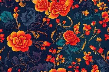 seamless pattern with flowers