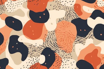 Hand drawn abstract pattern. Creative collage contemporary seamless pattern. Natural colors. Fashionable template for design, Generative AI