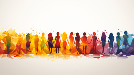 Image of Pride parade symbols, LGBT concept, pride flag, rainbow flag. Multicolored peace flag movement, generative AI