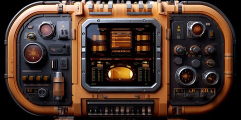 Fototapeta premium Futuristic HUD screen data hologram. Generative AI