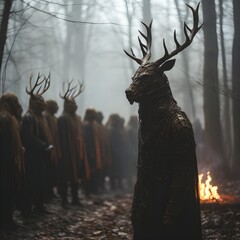 Devil worship cult in the forest