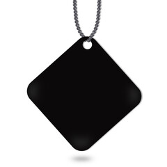 Black Square Price Tag with Rounded Sides