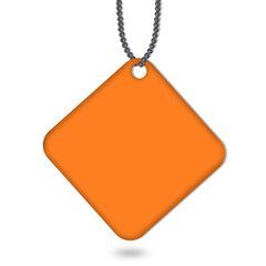 Orange Square Price Tag with Rounded Sides
