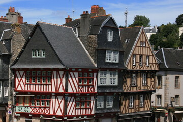 Maisons à pans de bois à Morlaix, pays du Léon et du Trégor (Bretagne, Finistère, France)