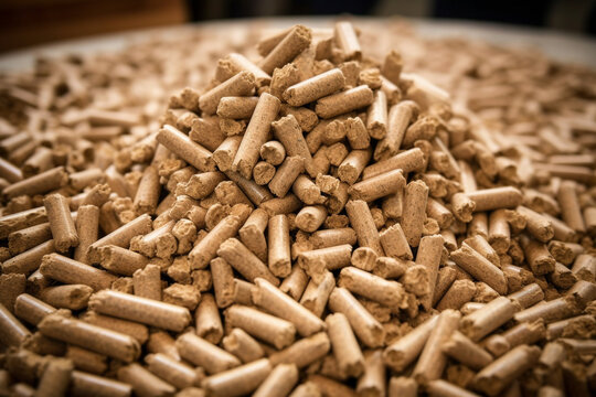 Pelet. Energ&iacute;a calor&iacute;fica, combustible vegetal. Generative ai.