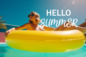 Summertime quotes with text Hello Summer 