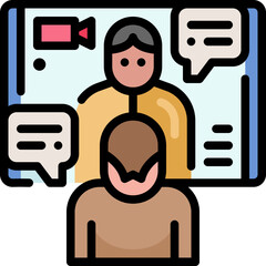 video calling filled outline icon