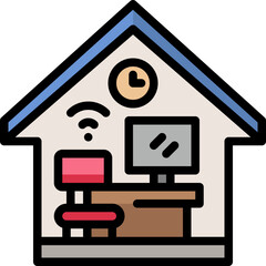 work from home filled outline icon
