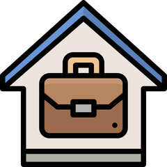 work from home filled outline icon