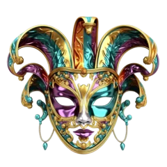 Fototapeten Mardi gras mask, PNG, Transparent background, Generative ai © The Deep Designer
