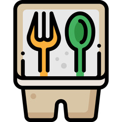 lunch box filled outline icon