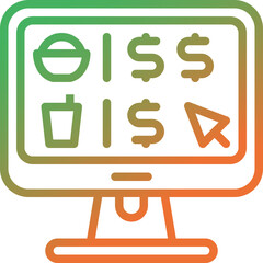 order food gradient line icon