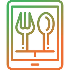 order food gradient line icon