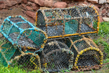 casiers à homards, North Berwick , East Lothian, Ecosse, Grande Bretagne