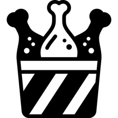fried chicken solid line icon