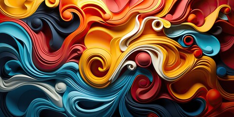 Obraz premium AI Generated. AI Generative. Abstrcact geometric color bright paint draw ink pattern texture background ornament decoration. Graphic Art