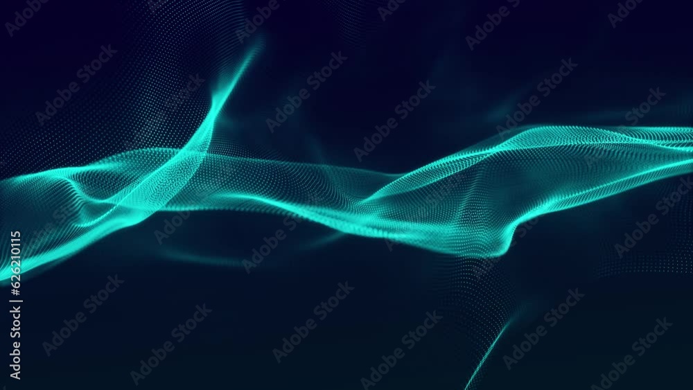 Sticker technology background. abstract digital particle wave. futuristic dotted wave. network connection st