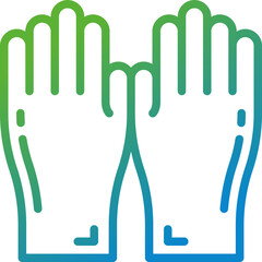 Cleaning gloves gradient line icon