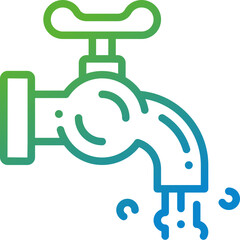 Faucet gradient line icon