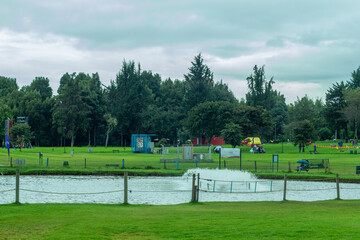 Obraz premium View of the Parque Metropolitano Simón Bolívar (English : Simon Bolivar Metropolitan Park), Bogota, Bogotá, Colombia.