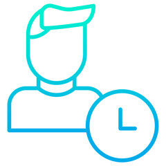 Outline gradient User Time icon