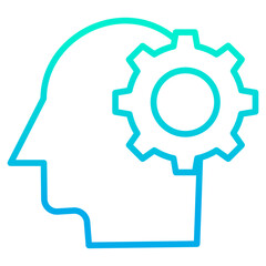 Outline gradient Human Mind setting icon