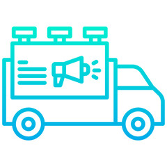 Outline gradient Truck Ads icon