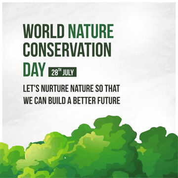 World Nature Conservation Day, July 28. Social Media Design Template Vector
