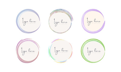 Set of watercolor logo design. Frame logo