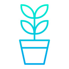 Outline gradient Pot Plant icon