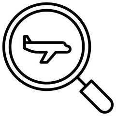 Outline flight search icon