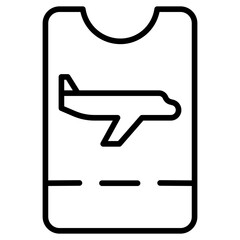 Outline flight ticket icon