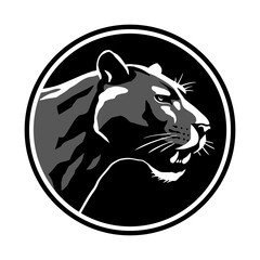Black panther head, logo emblem. Vector illustration.