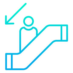 Outline gradient Down Escalator icon