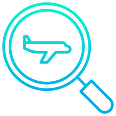 Outline gradient flight search icon