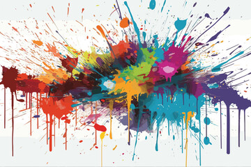 Fototapeta premium abstract watercolor background with splashes vector art illustration painting background, pattern, abstract, vector, texture, design, watercolor, banner, art, illustration, white, poster, template