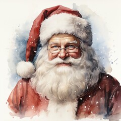Vintage watercolor style Santa Claus