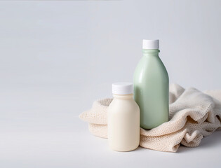Obraz na płótnie Canvas Laundry detergent for children on towel. Generative AI