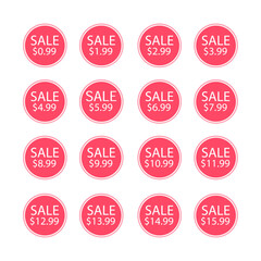 labels set, set of discount labels
