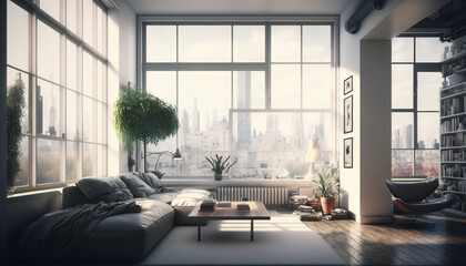 living room with window