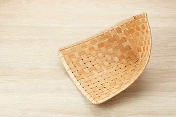 Pincuk Bambu, traditional Indonesian plate made from woven bamboo
