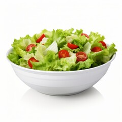 A fresh and vibrant salad in a white bowl