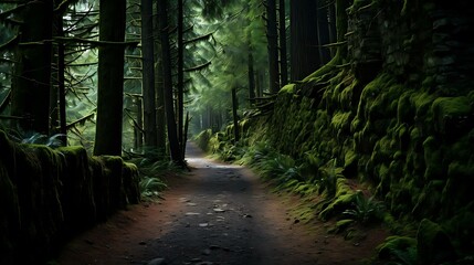 Fototapeta premium a dirt road in a forest