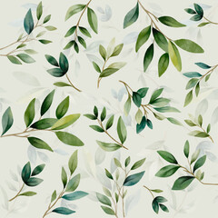 Botanical background. textile design, wrapping paper, wall art. Leaves pattern 