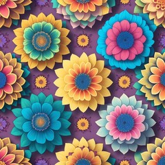 Fototapeta na wymiar seamless pattern of real flowers. abstract colorful flowers background.