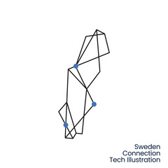 Sweden Connection Tech Technology Geometric Polygonal Logo Vector Icon Illustration