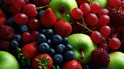 Obraz premium Fresh mixed fruits background